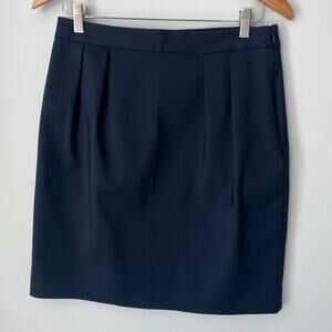 Kate Spade Skirt The Rules Navy Luxury Preppy Minimalist Career Office Size 8